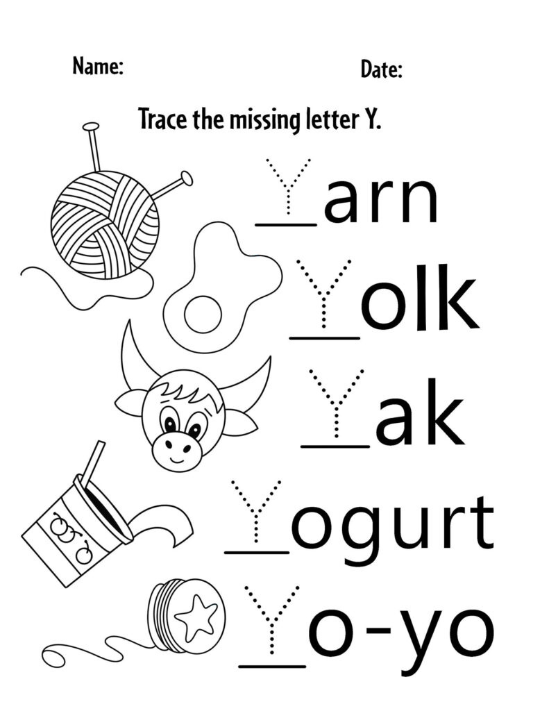 Free Letter Y Worksheets For Preschool! ⋆ The Hollydog Blog in Free Printable Letter Y Worksheets