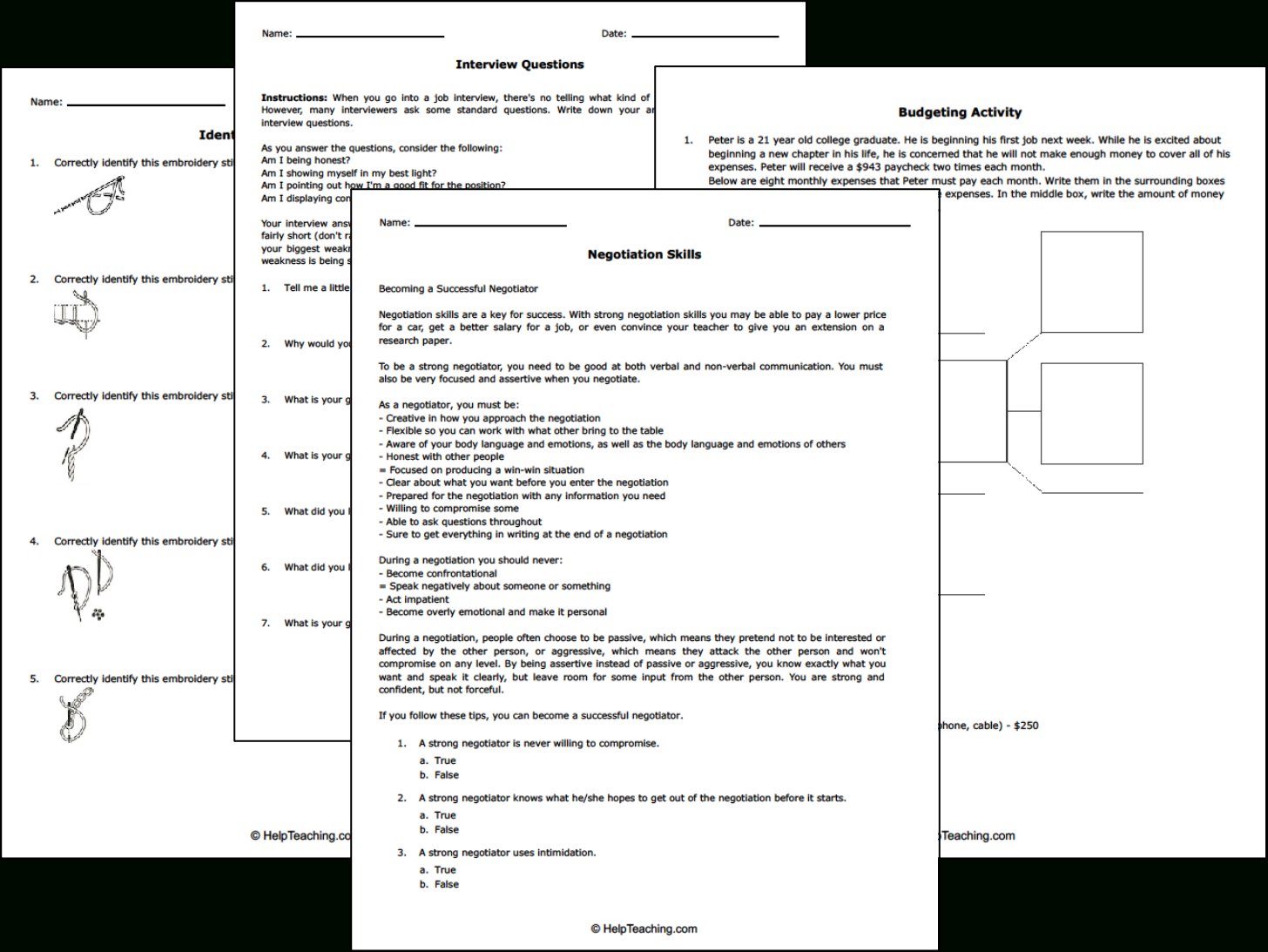 Free Life And Money Skills Worksheets within Free Printable Daily Living Skills Worksheets For Adults