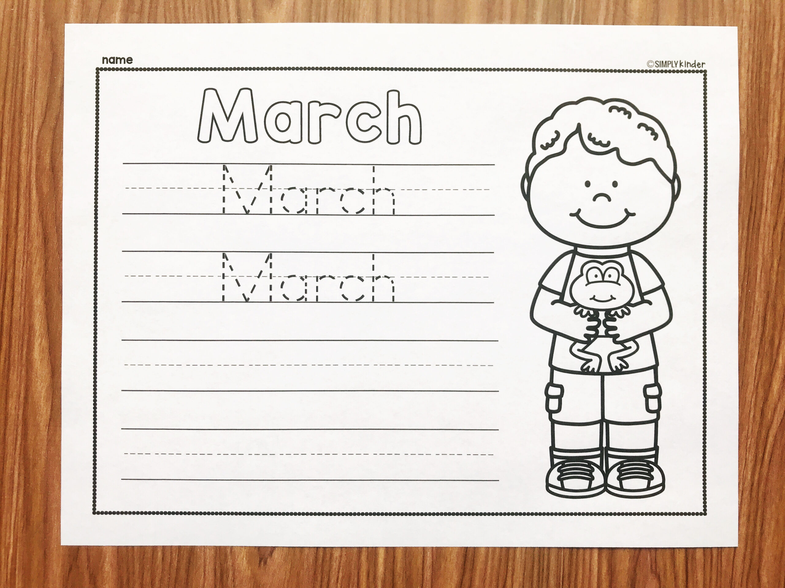 Free March Printable - Simply Kinder within Free Printable March Worksheets