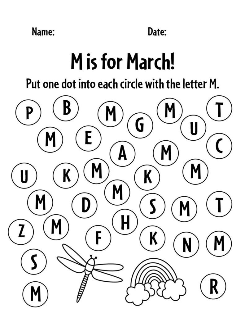 Free March Worksheets For Preschool ⋆ The Hollydog Blog within Free Printable March Worksheets