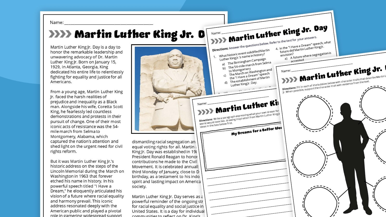 Free Martin Luther King Jr. Worksheets regarding Martin Luther King Free Printable Worksheets