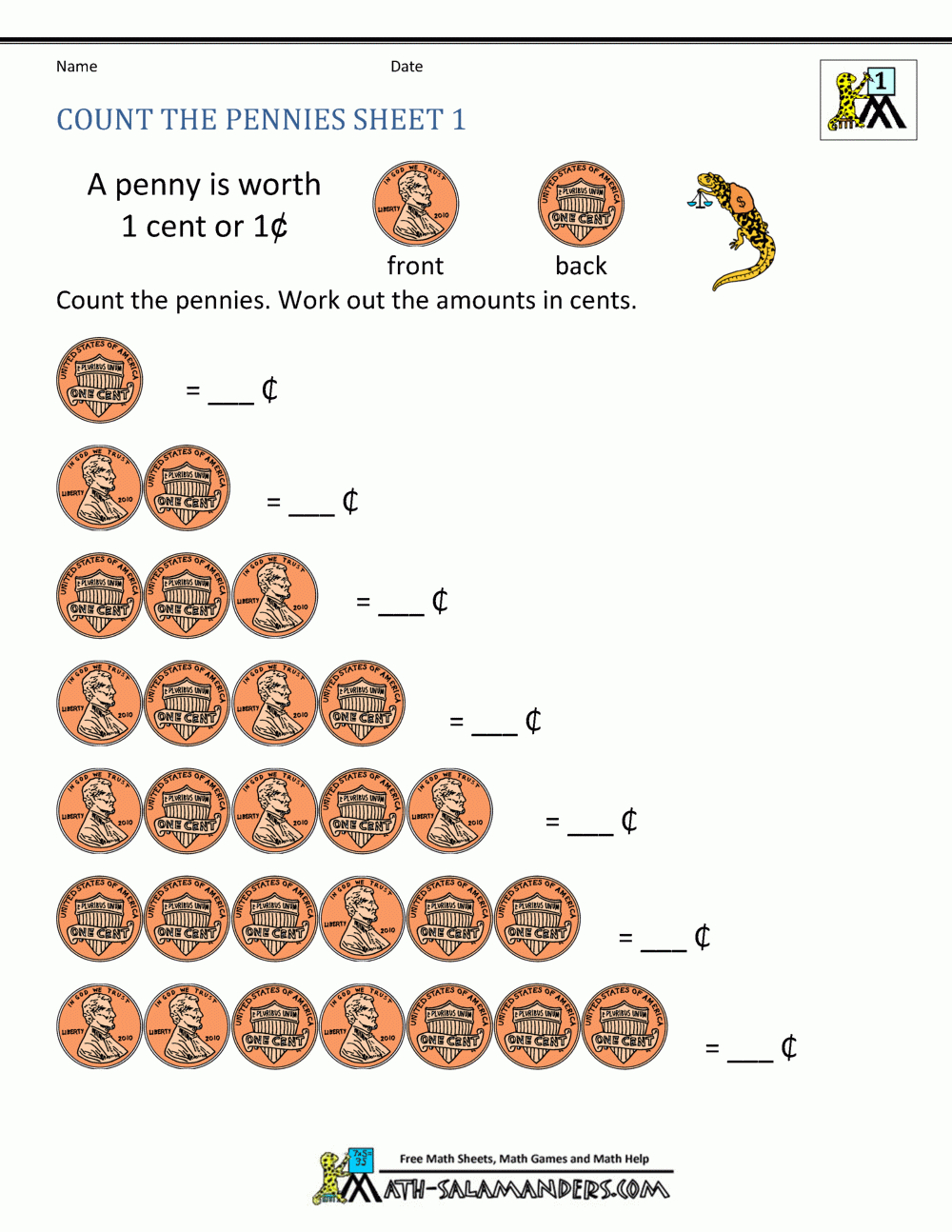 Free Math Money Worksheets 1St Grade intended for Coin Worksheets Free Printable