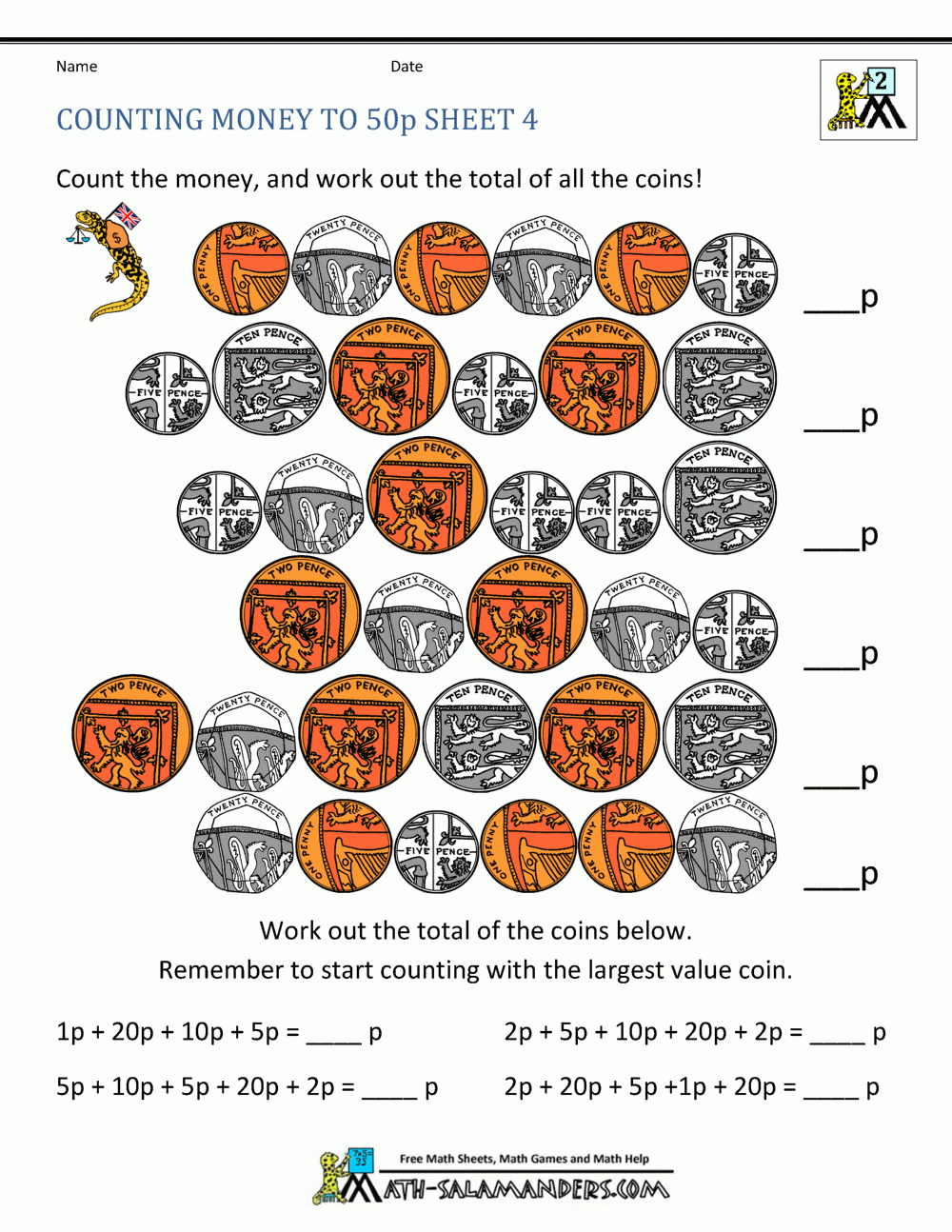 Free Money Worksheets Uk Coins with Free Printable Money Worksheets