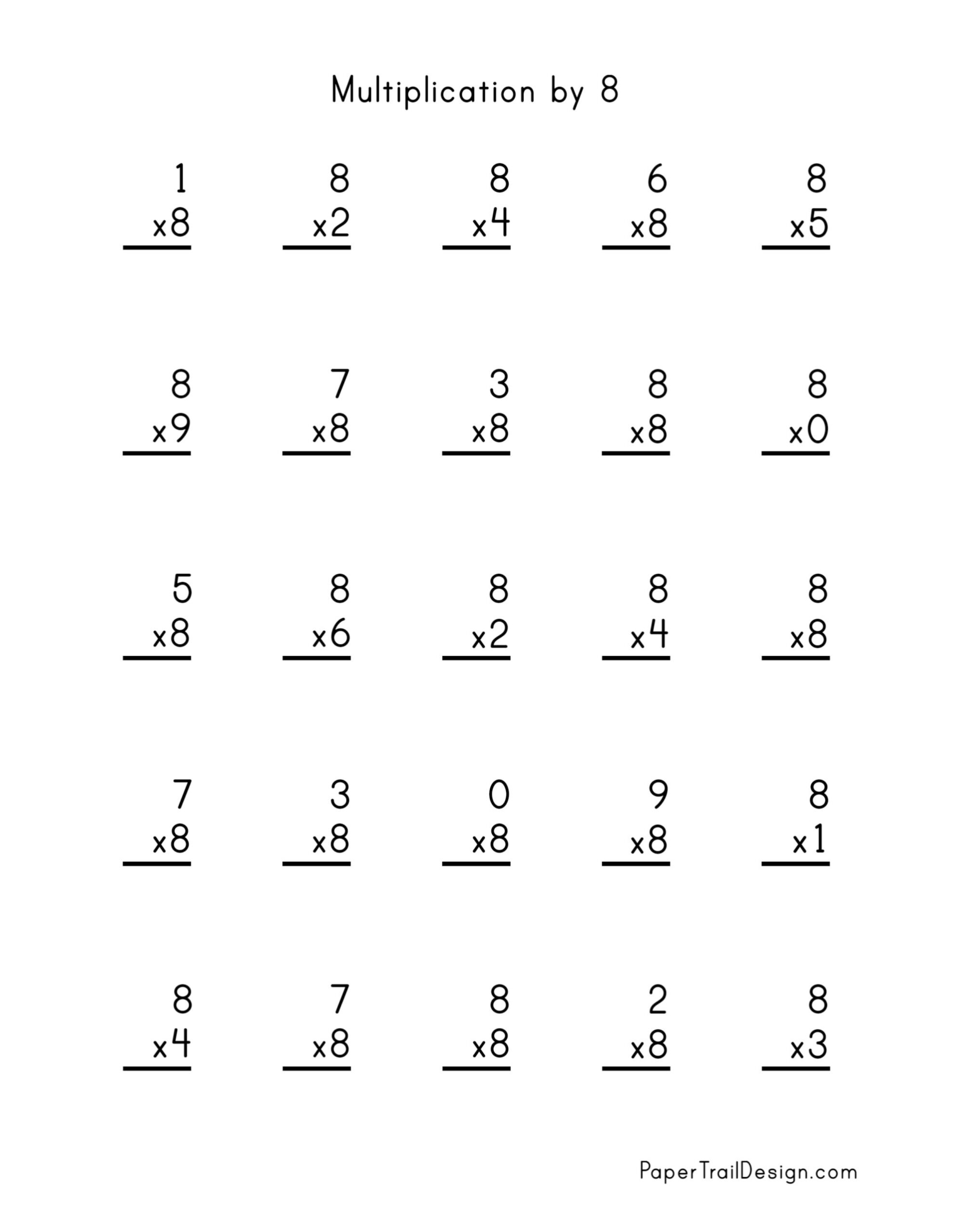 Free Multiplication Worksheets 1-12 - Paper Trail Design with regard to Free Printable 3rd Grade Multiplication Worksheets