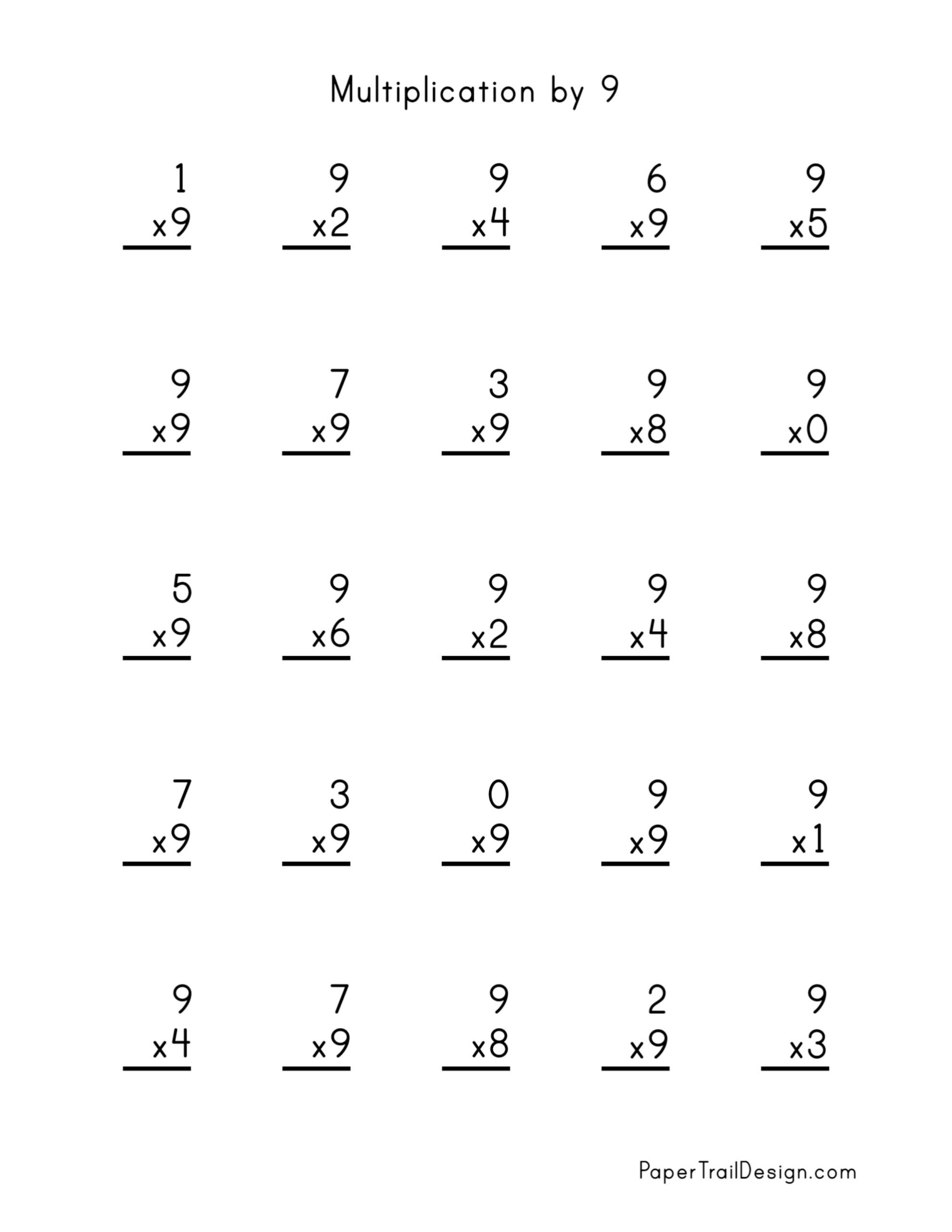 Free Multiplication Worksheets 1-12 - Paper Trail Design within Free Printable Math Facts Worksheets
