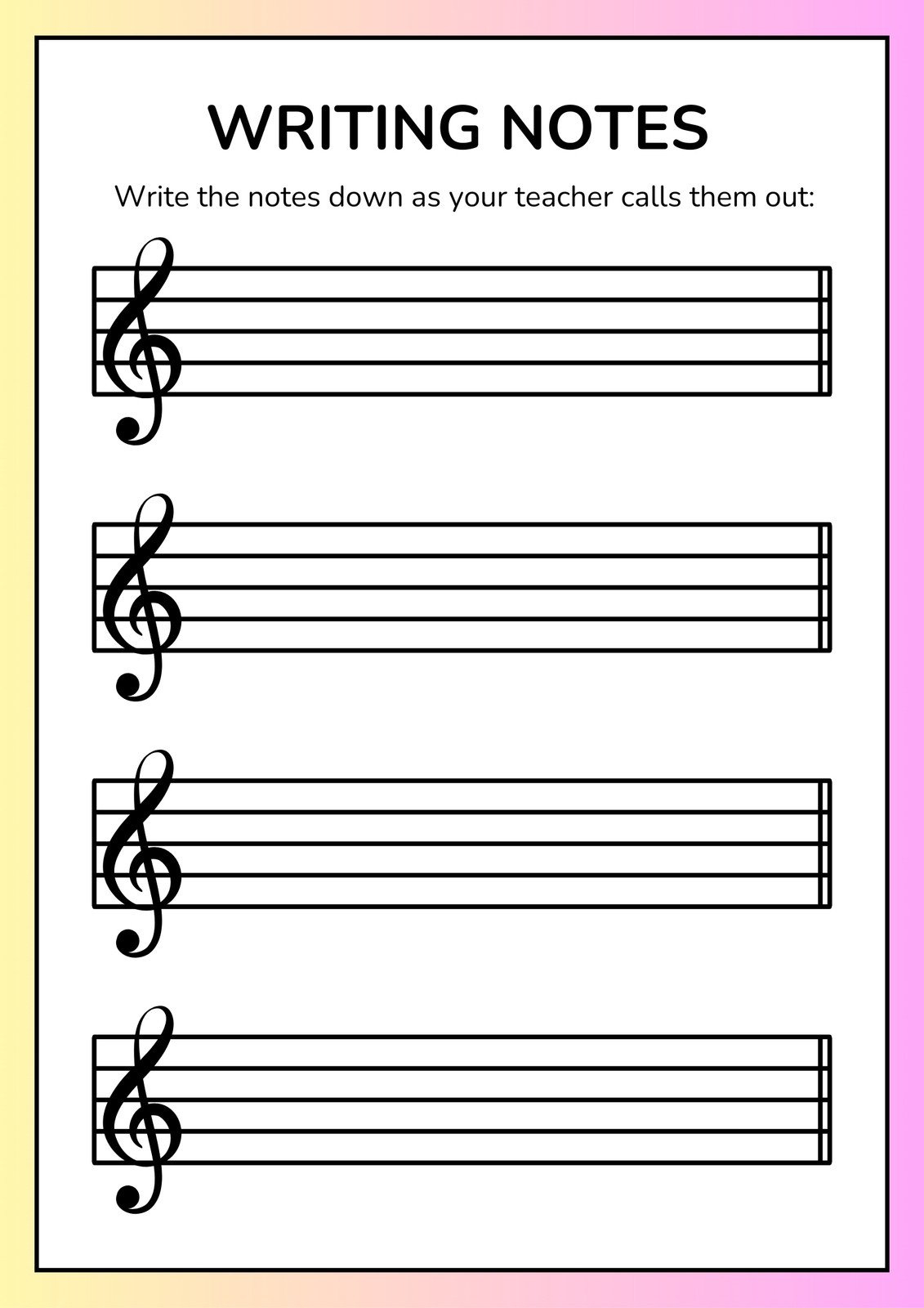 Free Music Worksheet Templates To Edit And Print | Canva within Free Printable Music Worksheets