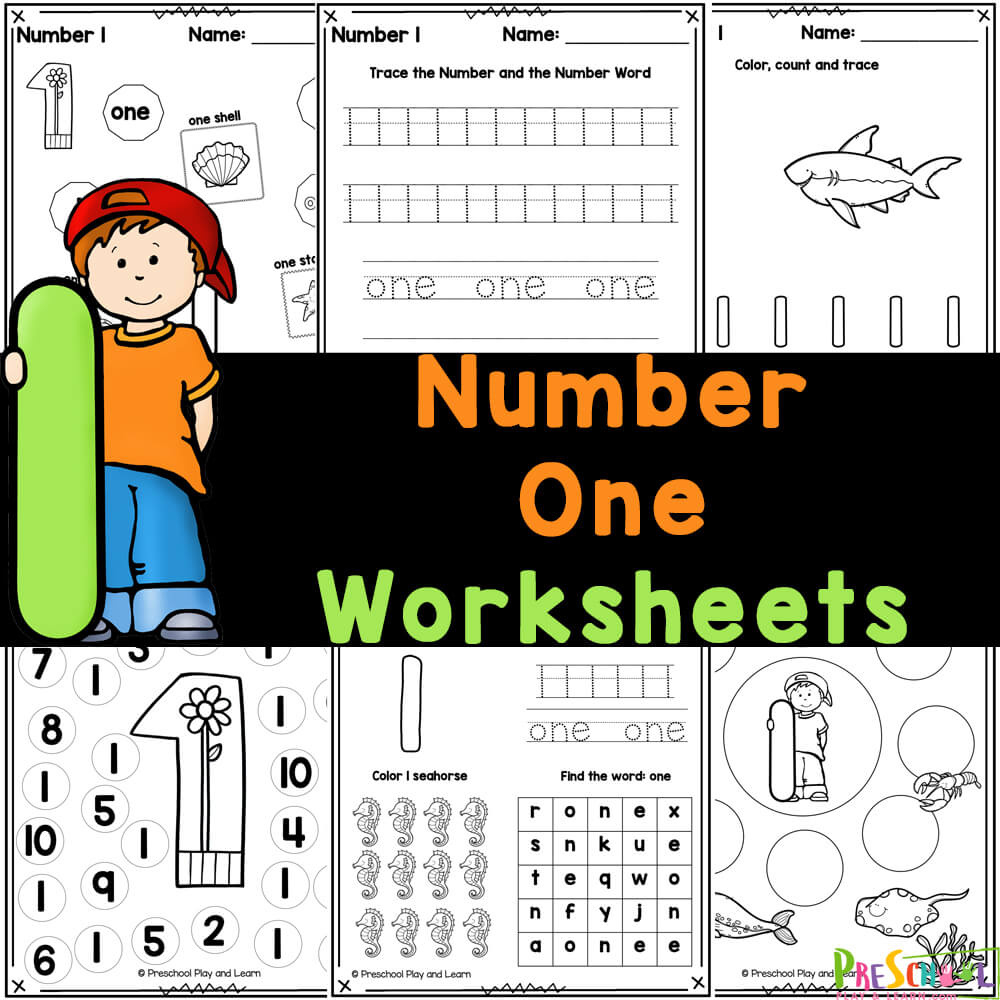 Free Number 1 Worksheets For Preschool - Tracing & Counting Exercises regarding Free Printable Number Worksheets For Preschool