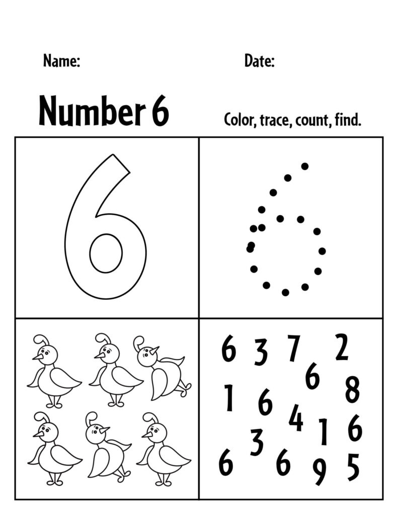 Free Number 6 Worksheets For Preschool ⋆ The Hollydog Blog for Number 6 Worksheets Free Printable