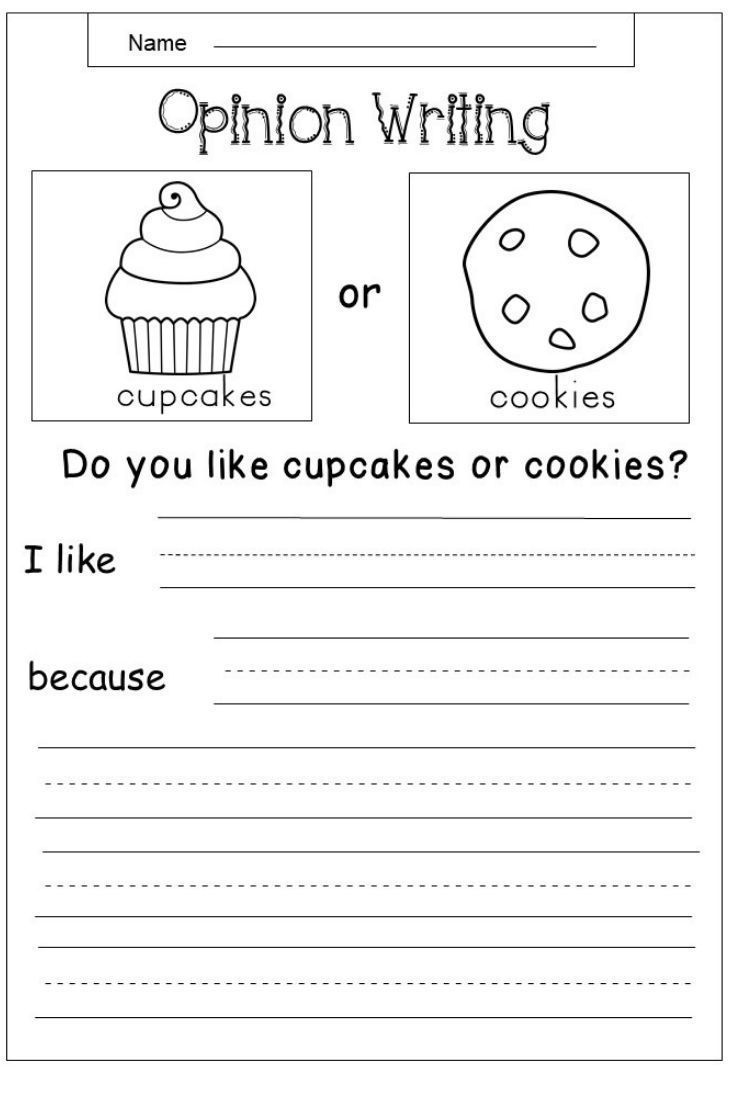 Free Opinion Writing Printable - Kindermomma inside Free Printable 2Nd Grade Writing Worksheets