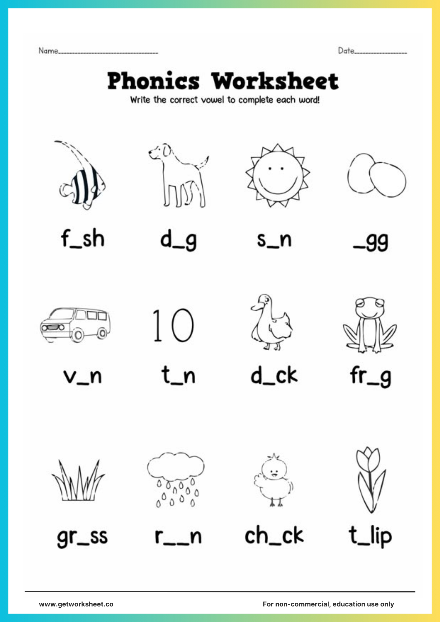 Free Phonics Worksheets Worksheets | Get Worksheet throughout Free Printable Kindergarten Phonics Worksheets