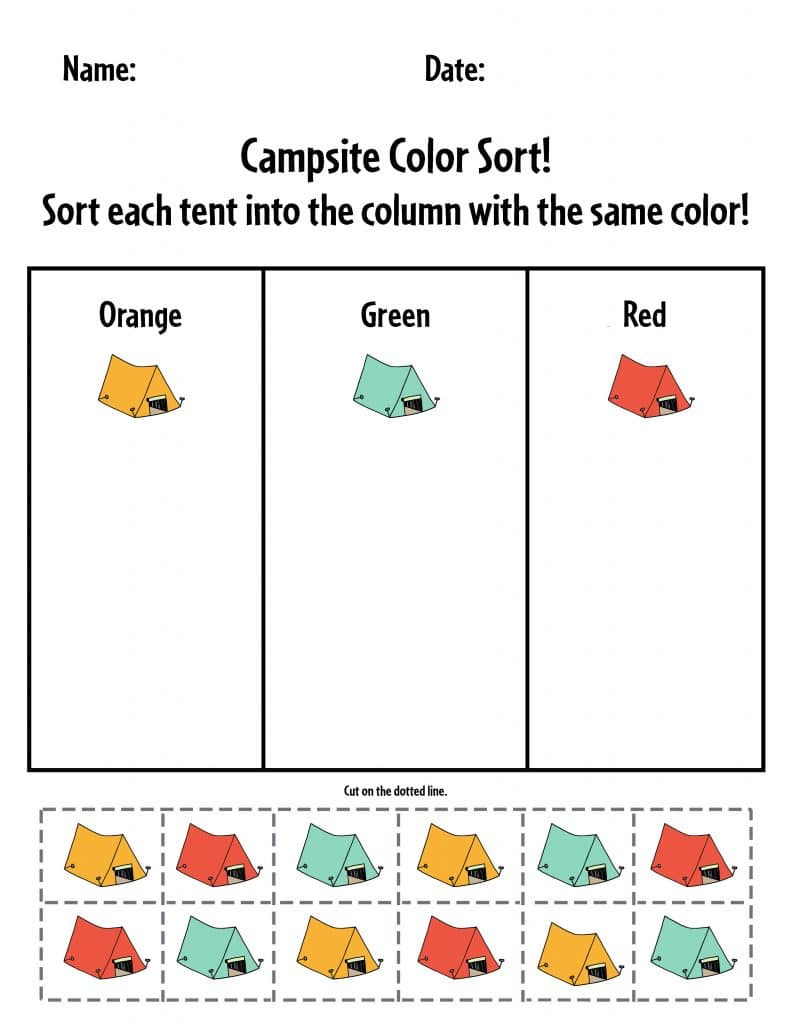 Free Preschool Camping Theme Worksheets! ⋆ The Hollydog Blog with Free Printable Camping Worksheets For Preschool