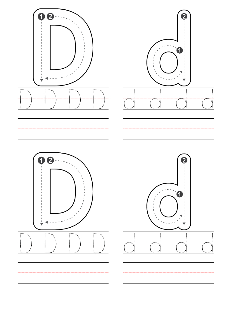 Free Preschool Letter D Worksheets Printable Pdf with Letter D Worksheets Free Printable