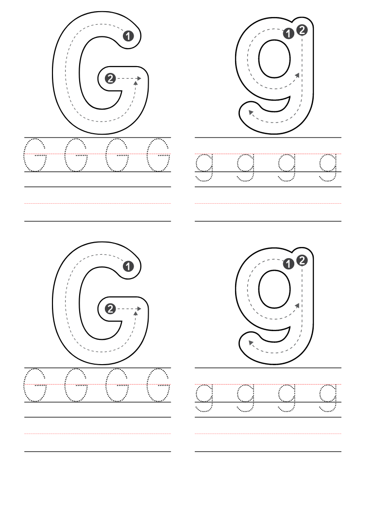 Free Preschool Letter G Worksheets Printable Pdf in Free Printable Letter G Worksheets