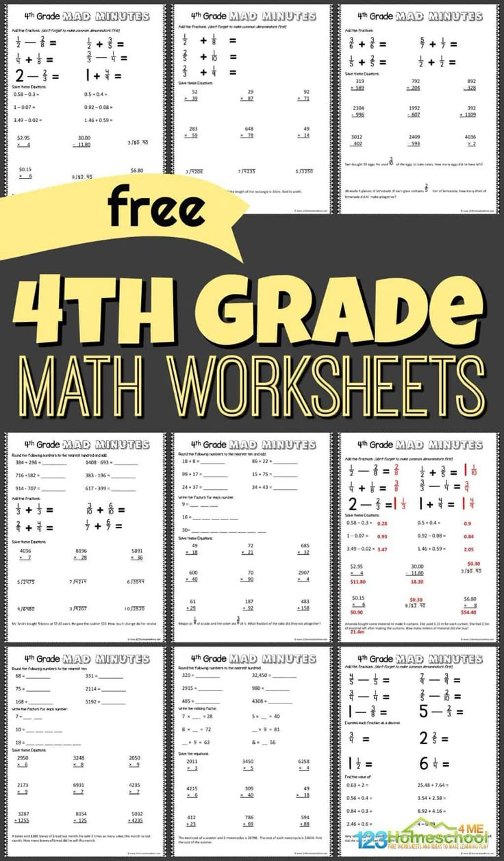 Free Printable 4Th Grade Math Worksheets Pdf in Free 4Th Grade Math Worksheets Printable