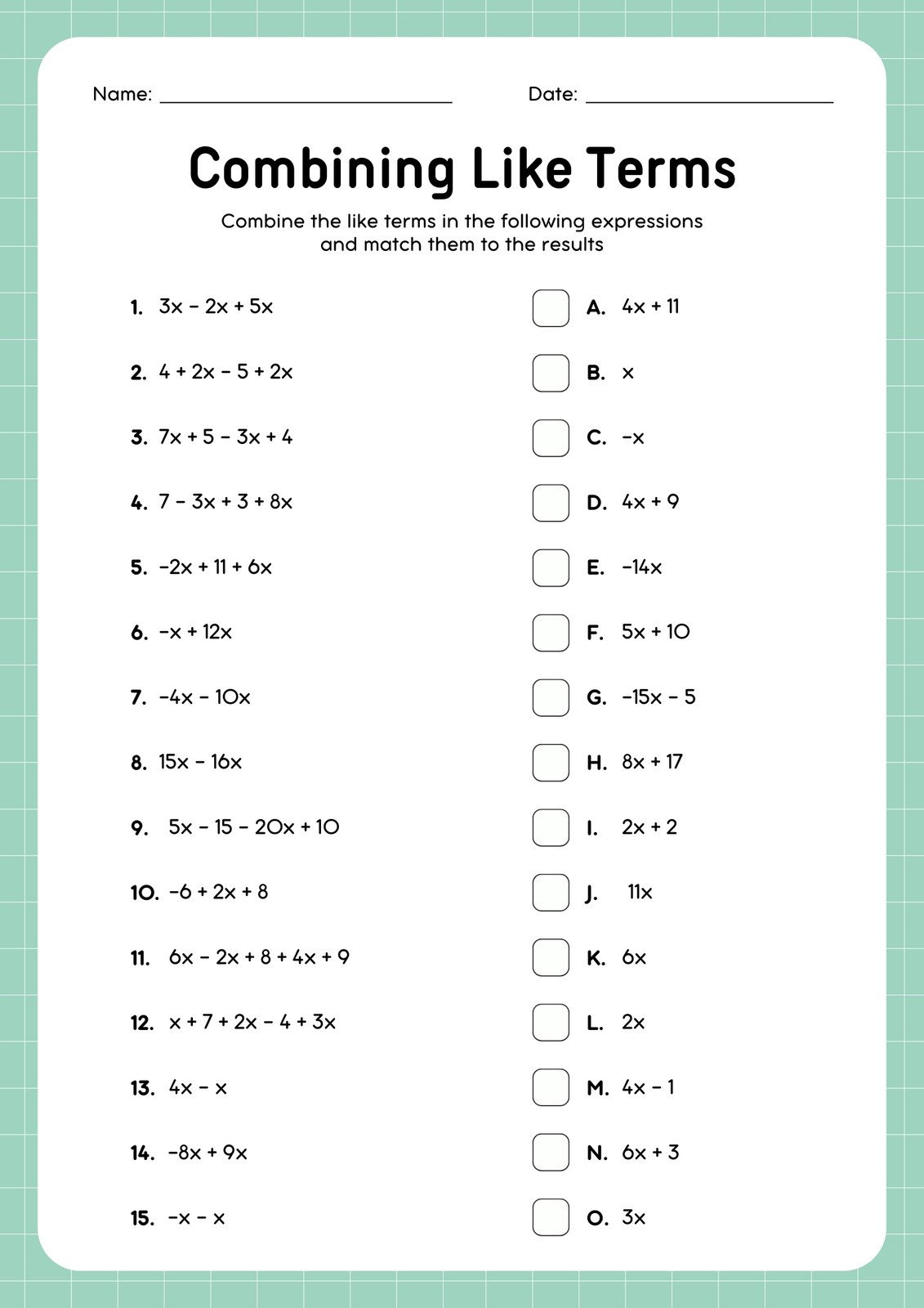 Free Printable 8Th Grade Math Worksheet Templates | Canva with regard to Free Printable Worksheets For 8Th Graders