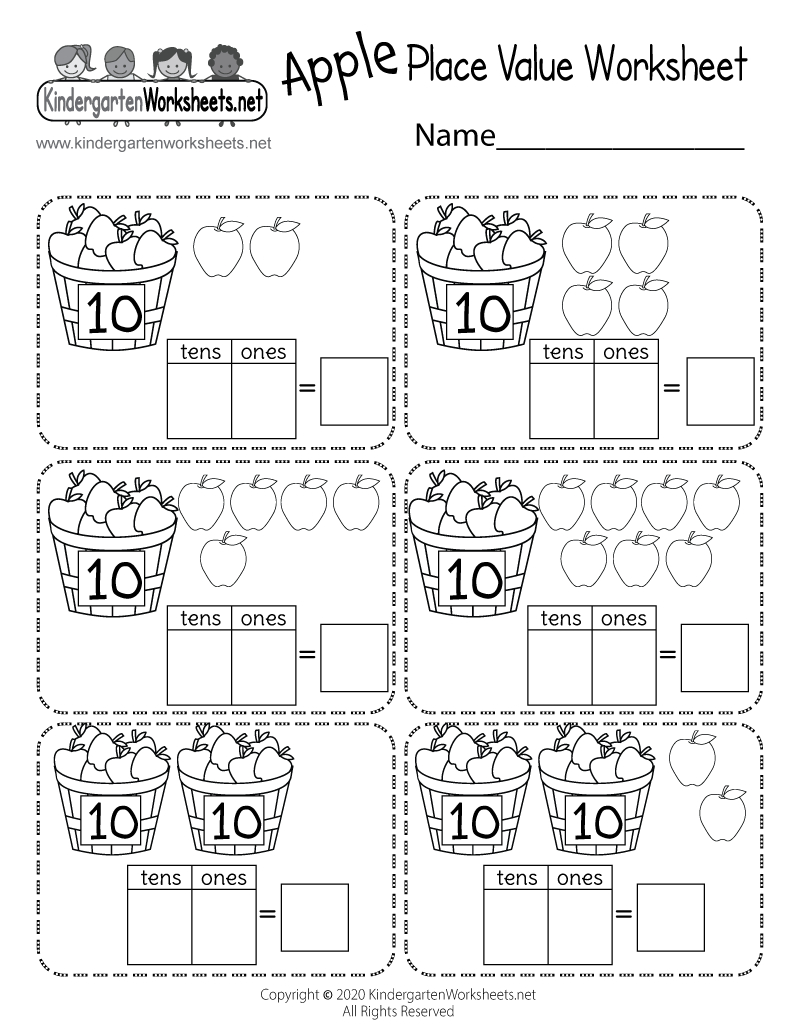 Free Printable Apple Place Value Worksheet within Free Printable Place Value Worksheets
