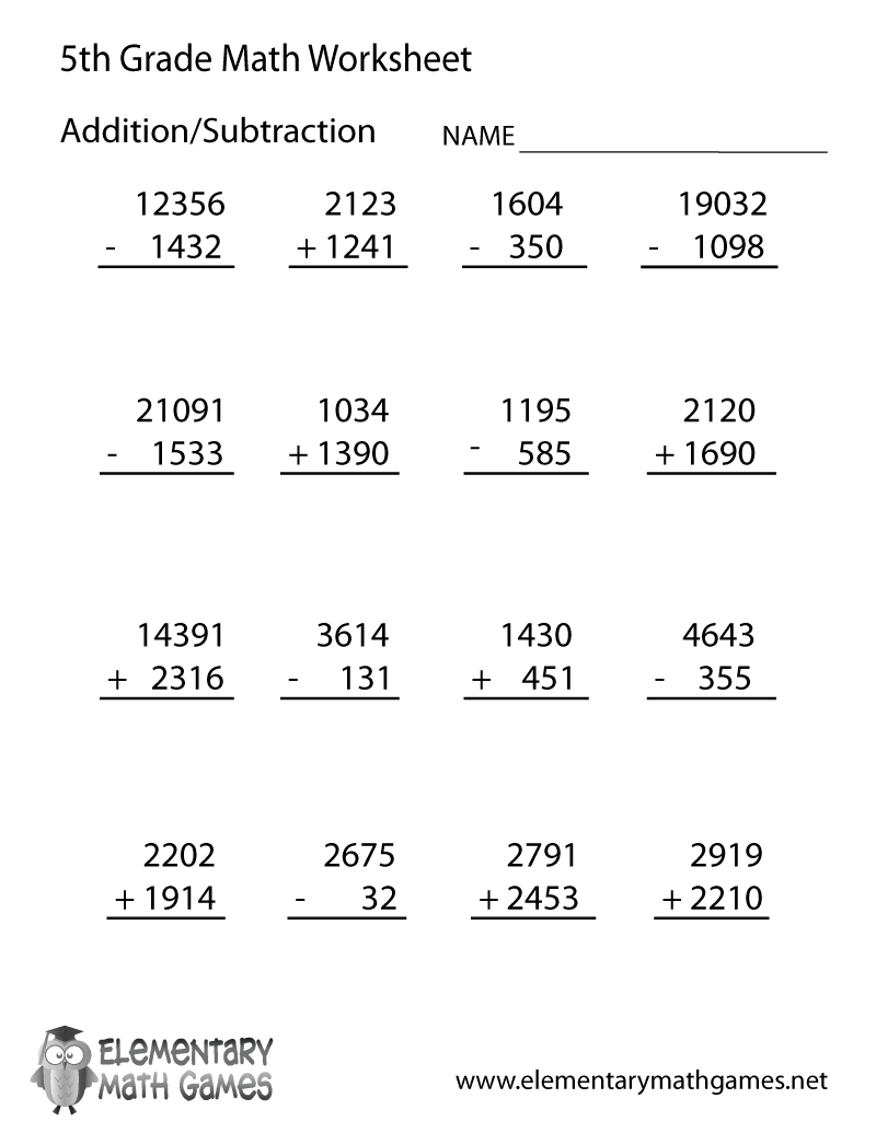 Free Printable Arithmetic Worksheet For Fifth Grade intended for Free Printable Worksheets For Fifth Graders