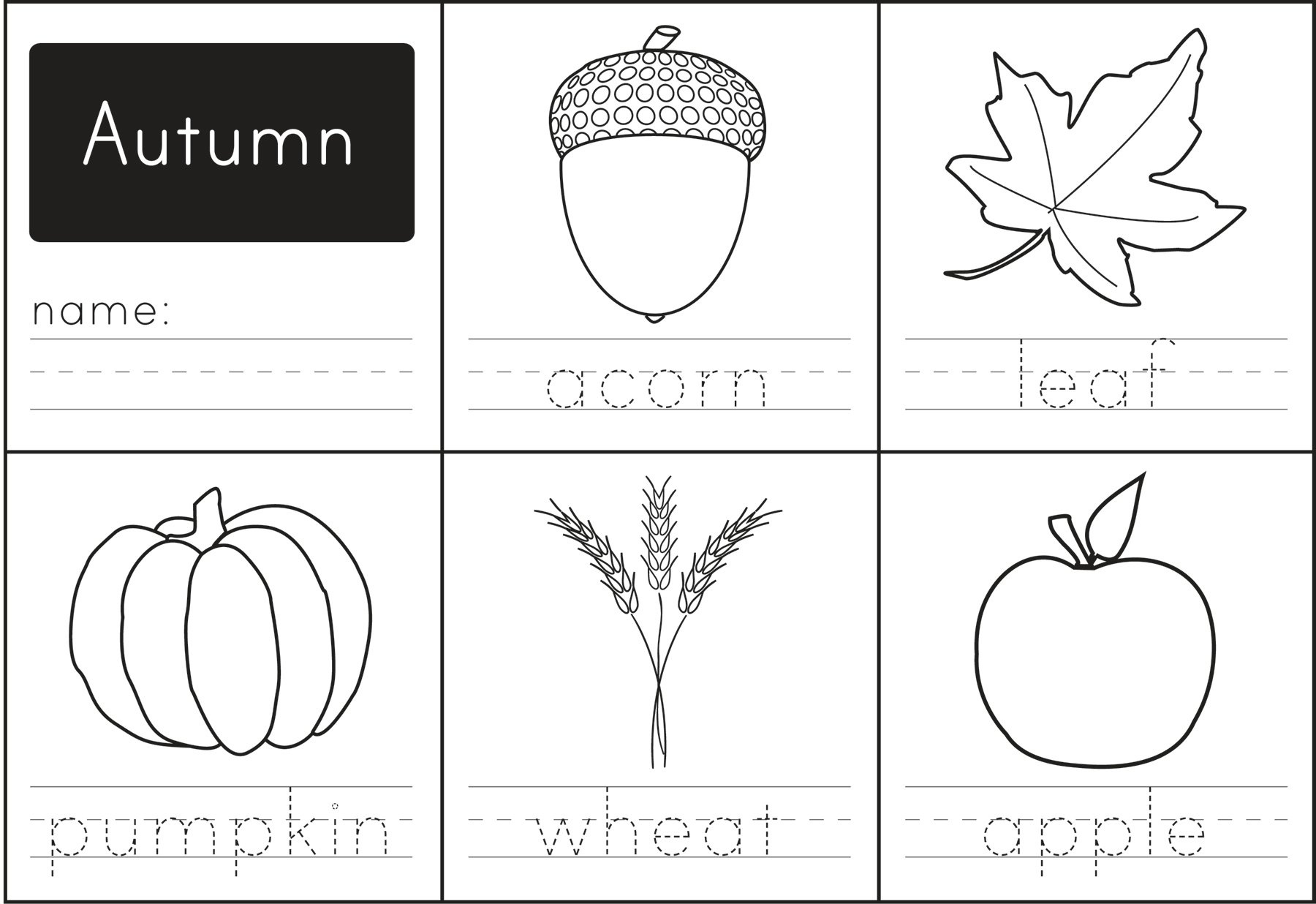 Free Printable: Autumn Words - Paging Supermom with regard to Free Printable Fall Worksheets