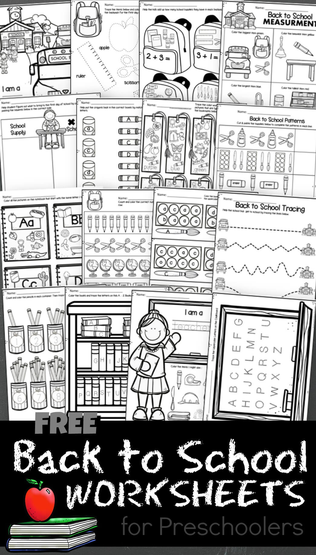 Free Printable Back To School Pre-K Worksheets with Free Printable Back To School Worksheets