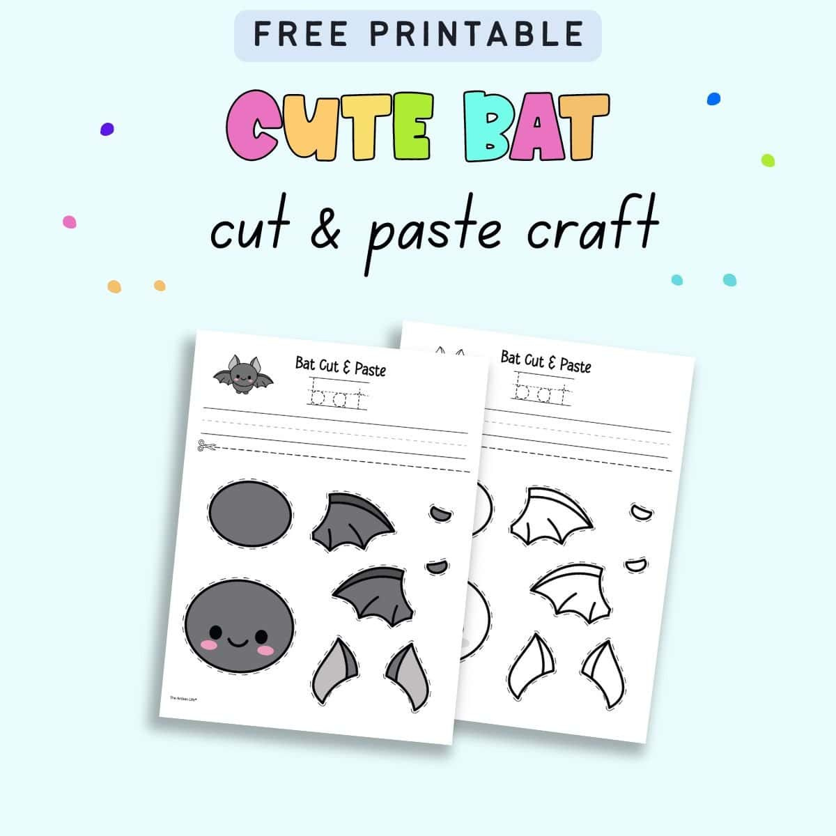 Free Printable Bat Craft Template Printable - The Artisan Life for Free Printable Bat Worksheets