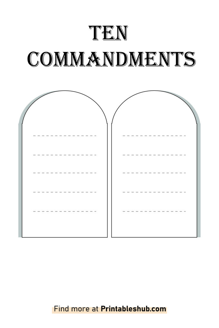 Free Printable Blank Ten Commandments Template [Pdf Included] regarding Free Printable 10 Commandments Printable Worksheets