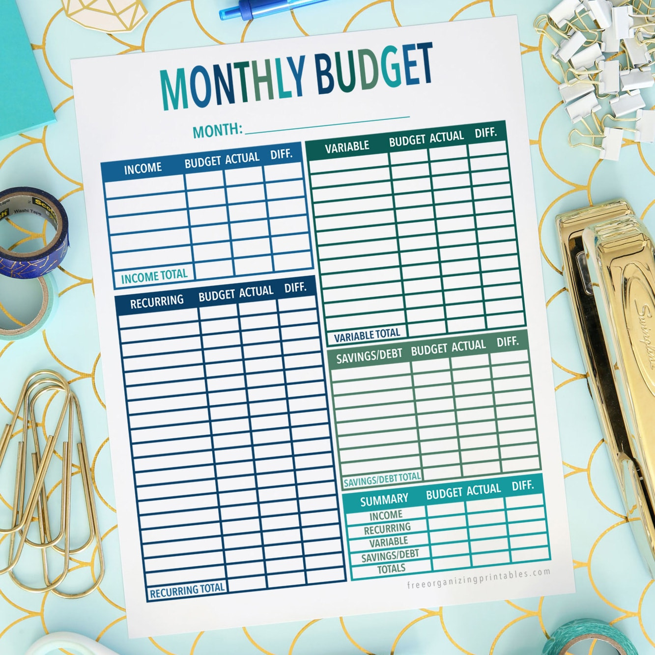Free Printable Budget Worksheet | Free Organizing Printables inside Free Printable Low Income Budget Beginner Printable Budget Worksheets