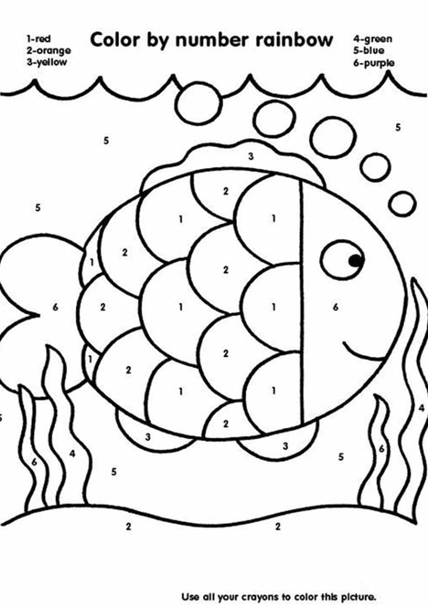 Free Printable Colornumber Worksheets For Kindergarten - Tulamama in Free Printable Easy Color By Number Worksheets For Kindergarten