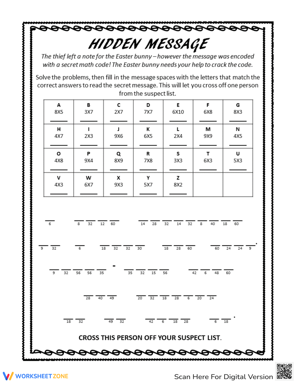 Free Printable Crack The Code Worksheet For Students - Worksheets for Free Printable Secret Code Worksheets