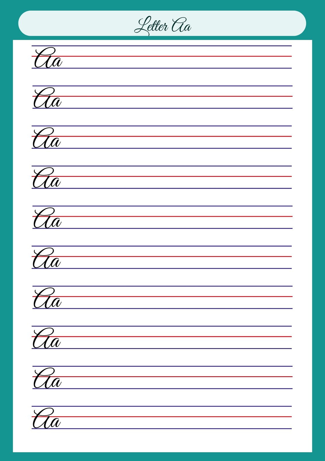 Free Printable Cursive Writing Worksheet Templates | Canva with Cursive Handwriting Worksheets Free Printable