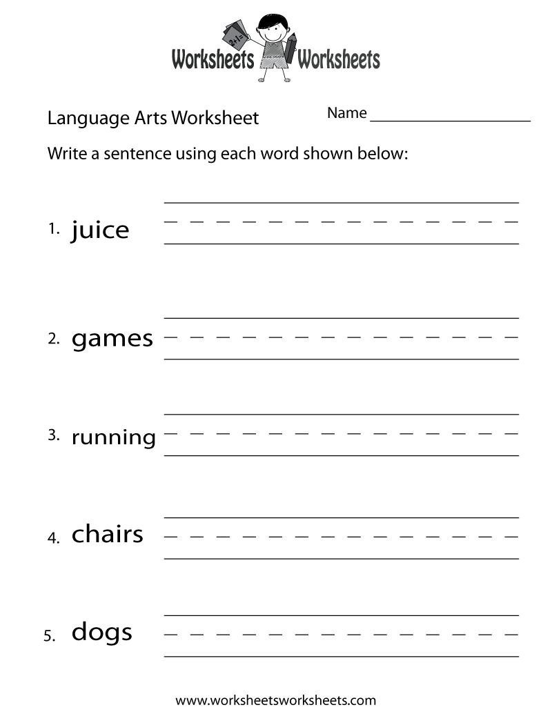 Free Printable English Language Arts Worksheet throughout Free Printable Language Arts Worksheets