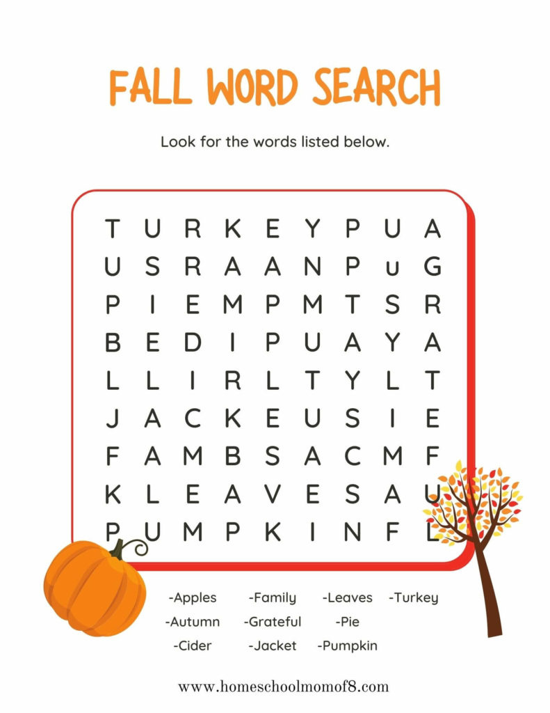 Free &amp;amp; Printable Fall Worksheets - Homeschool Mom Of 8 inside Free Autumn Printable Worksheets