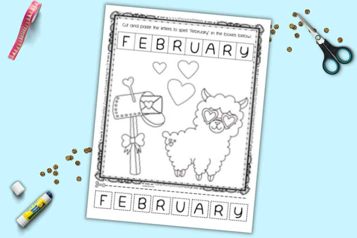 Free Printable February Cut And Paste - The Artisan Life for Free Printable February Worksheets