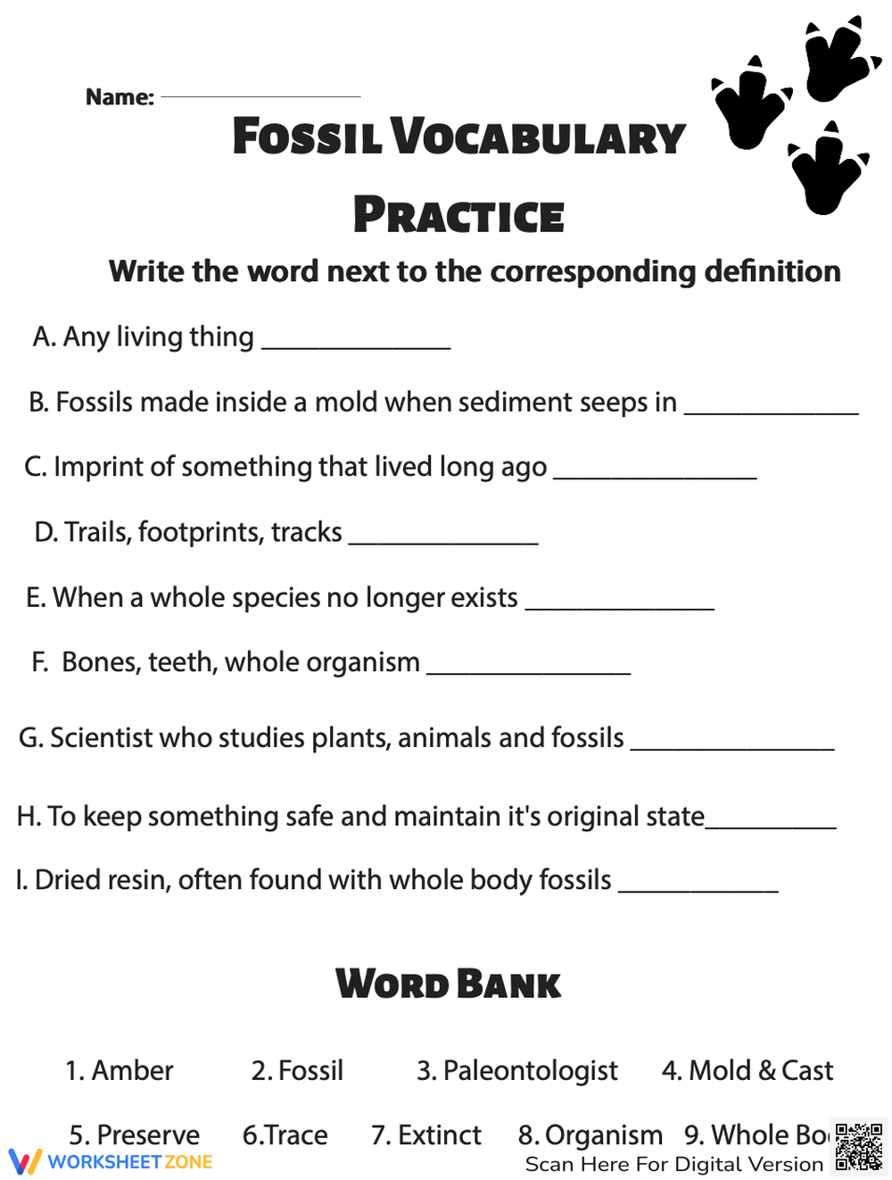 Free Printable Fossils Worksheets For Teaching &amp;amp; Learning pertaining to Free Printable Fossil Worksheets