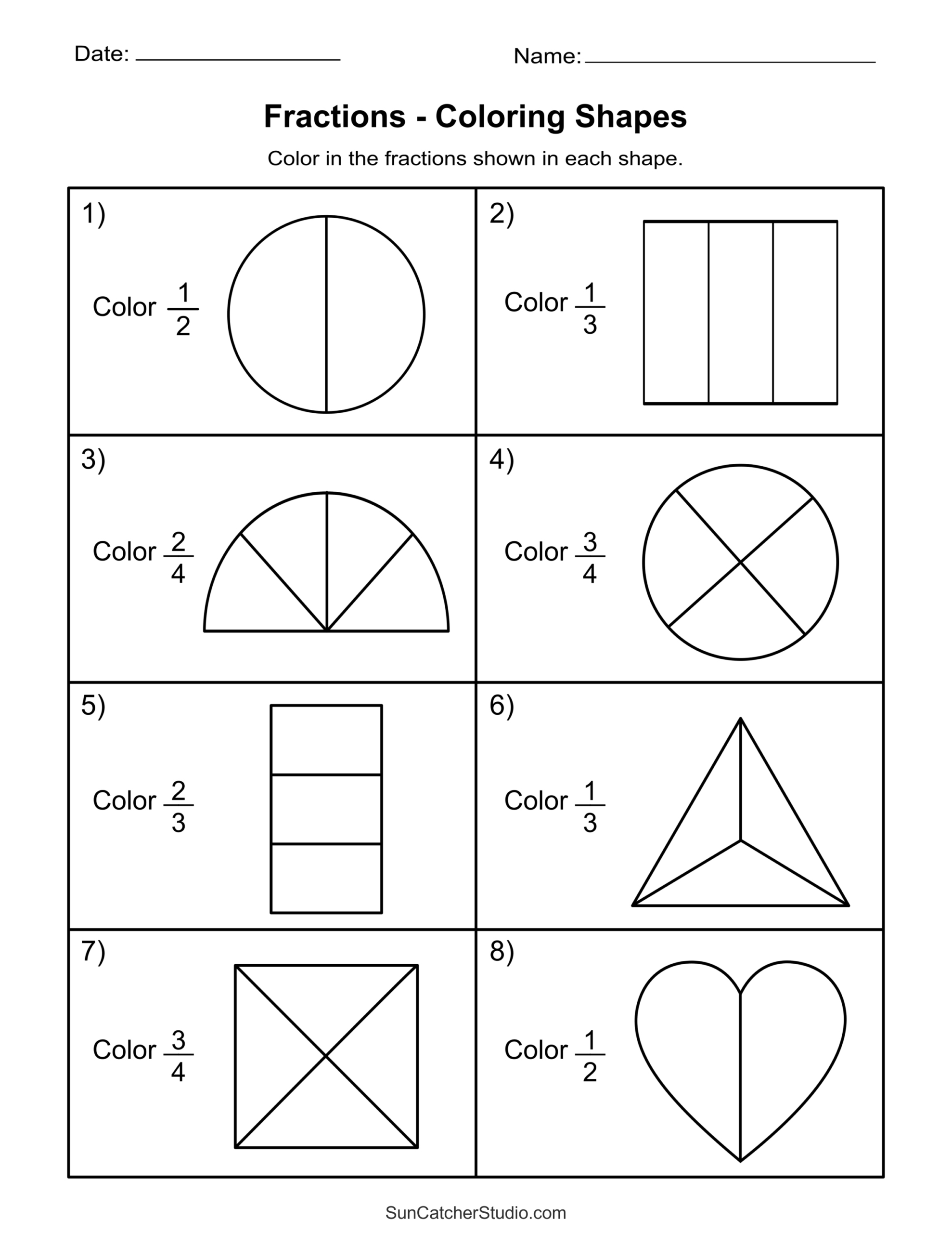 Free Printable Fractions Worksheets (Comparing &amp;amp; Identifying throughout Free Printable Fraction Worksheets For Grade 3