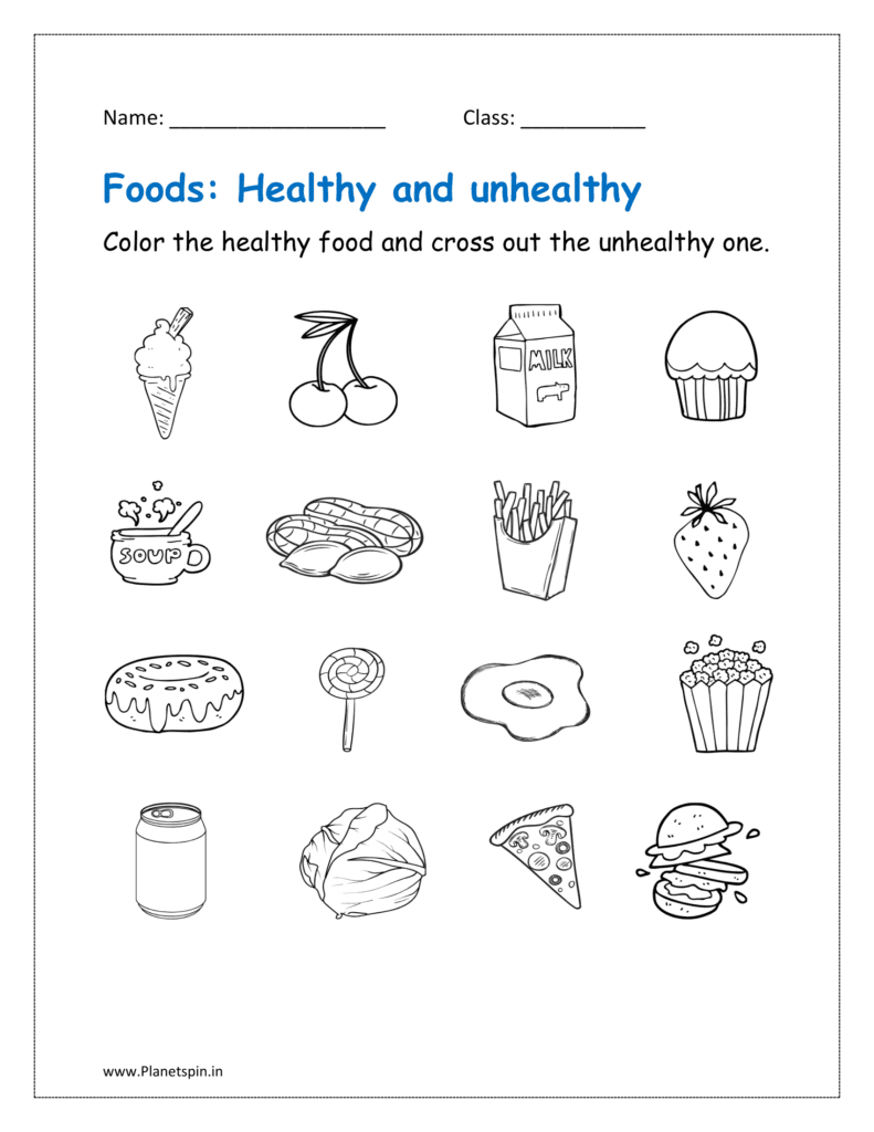 Free Printable Healthy Food Worksheets | Planetspin.in pertaining to Free Printable Healthy Eating Worksheets