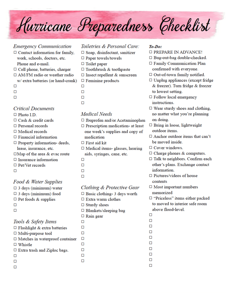 Free Printable Hurricane Preparedness Checklist &amp;amp; Tips To Prepare inside Free Printable Hurricane Worksheets