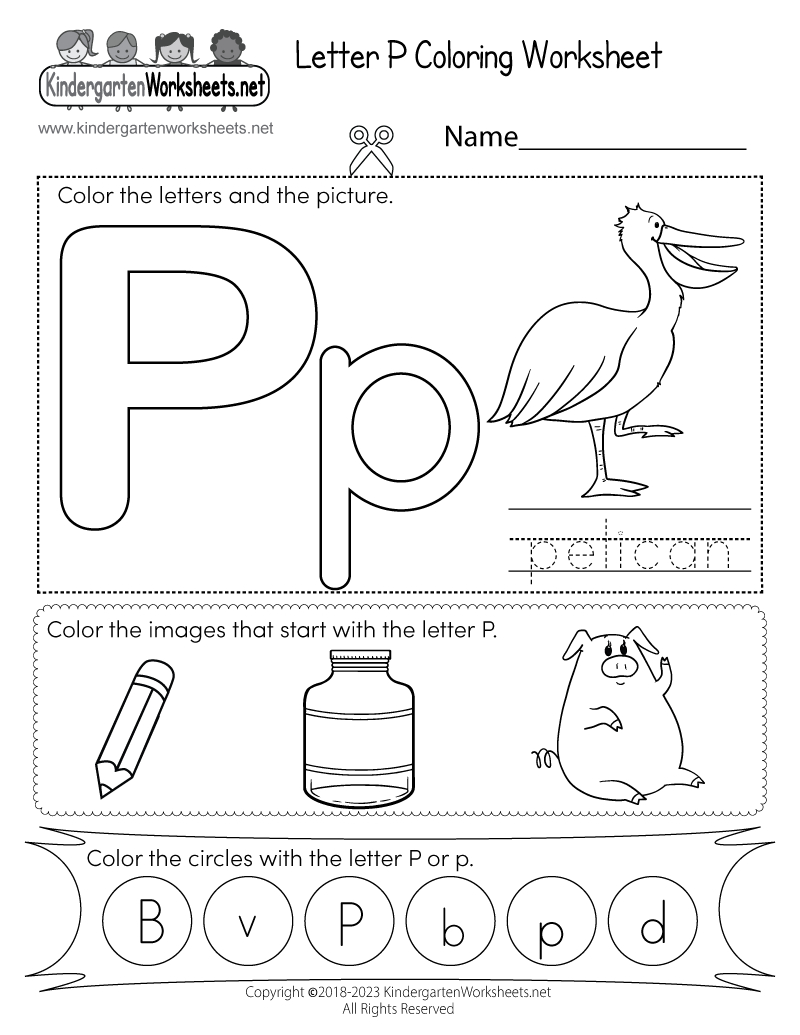 Free Printable Letter P Coloring Worksheet for Letter P Free Printable Worksheets