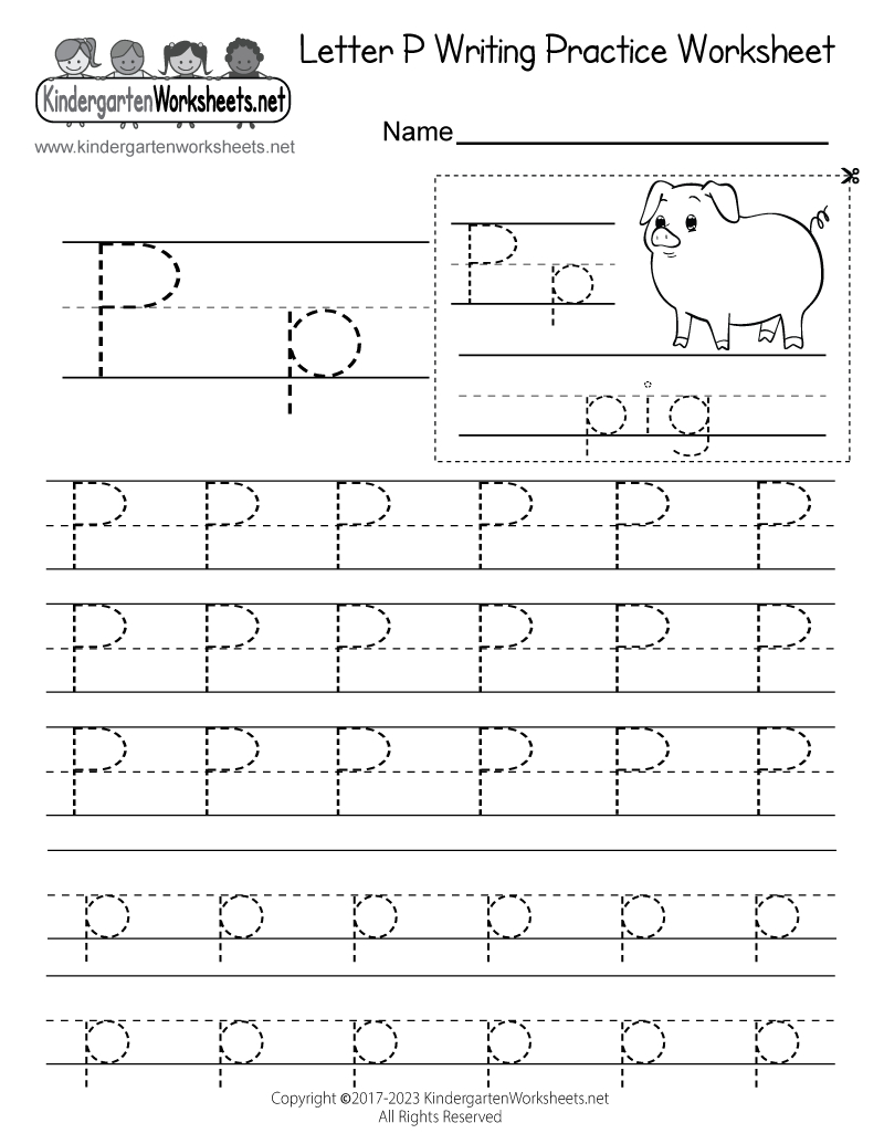 Free Printable Letter P Writing Practice Worksheet with regard to Handwriting Worksheets Free Printable