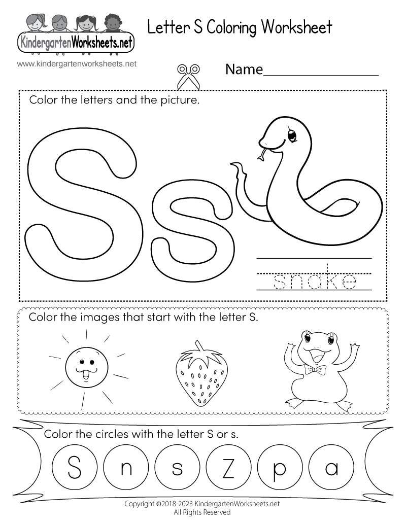Free Printable Letter S Coloring Worksheet pertaining to Free Printable Letter S Worksheets