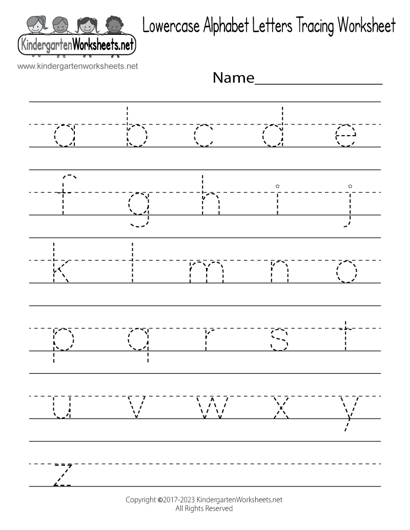 Free Printable Lowercase Alphabet Letters Tracing Worksheet for Free Printable Writing Worksheets