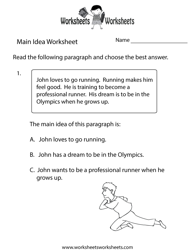 Free Printable Main Idea Practice Worksheet with regard to Free Printable Main Idea Worksheets