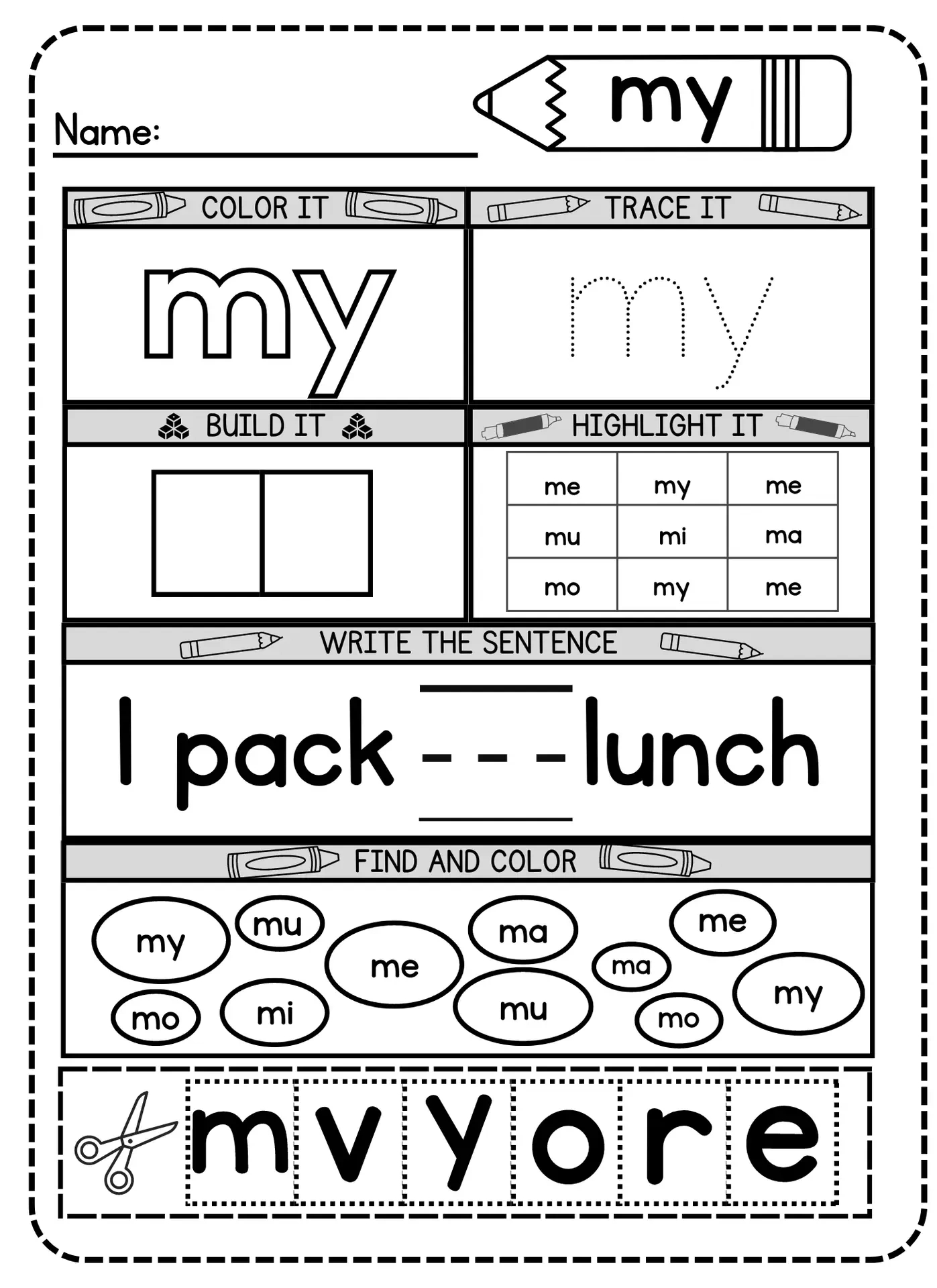 Free Printable My Sight Word Practice Worksheet – Simple Mom Project in Sight Word Worksheets Free Printable