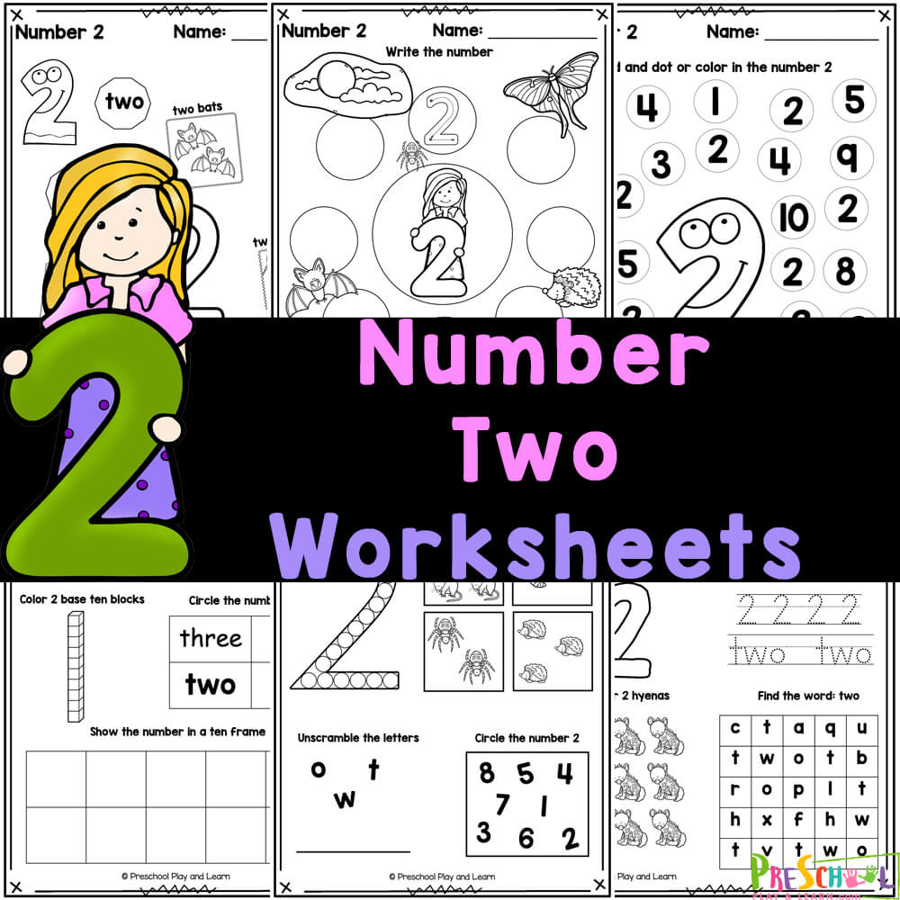 Free Printable Number 2 Worksheets - Tracing, Counting with Free Printable Number Worksheets Preschool