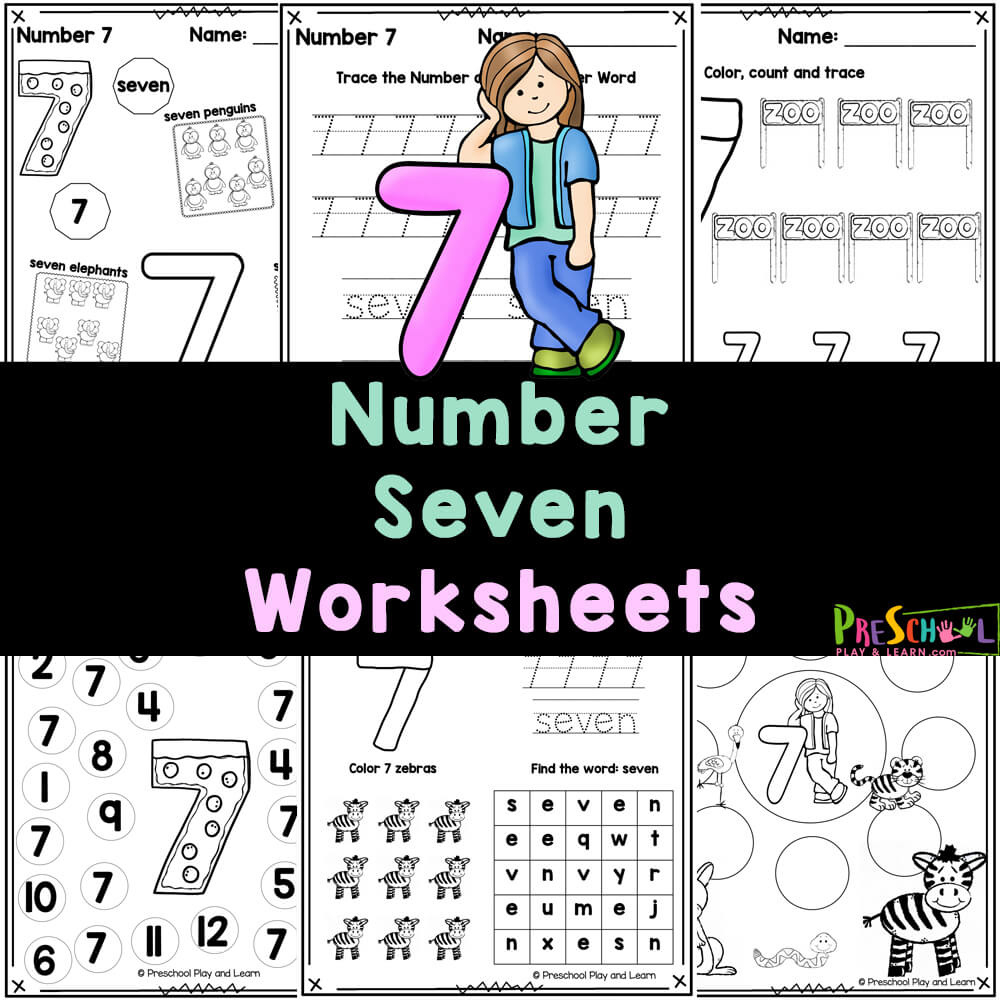 Free Printable Number 7 Worksheets For Preschool for Free Printable Number 7 Worksheets For Preschool