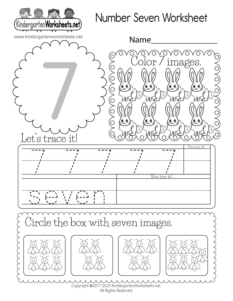 Free Printable Number Seven Worksheet throughout Free Printable Number 7 Worksheets For Preschool
