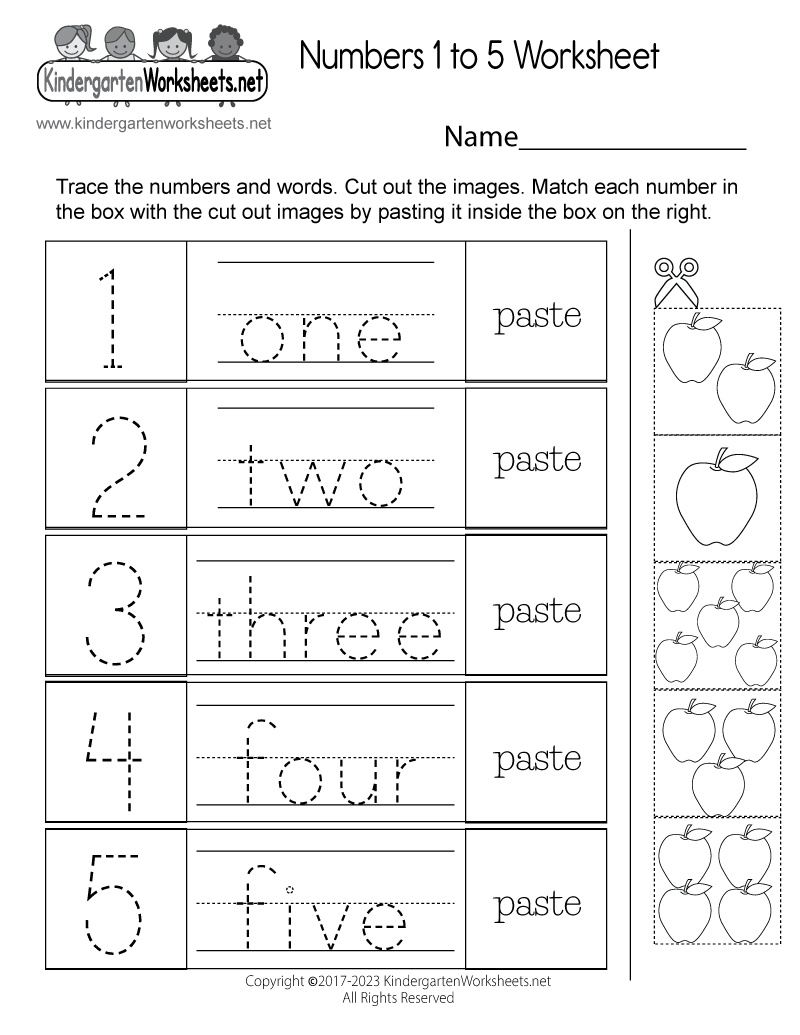 Free Printable Numbers 1 To 5 Worksheet for Number Worksheets Printable Free