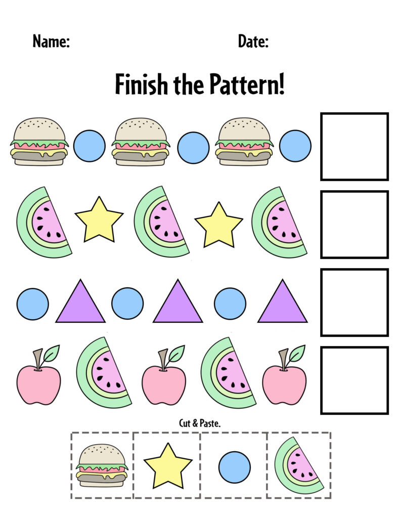 Free Printable Pattern Worksheets For Preschool ⋆ The Hollydog Blog with Free Printable Patterns Worksheets For Kindergarten