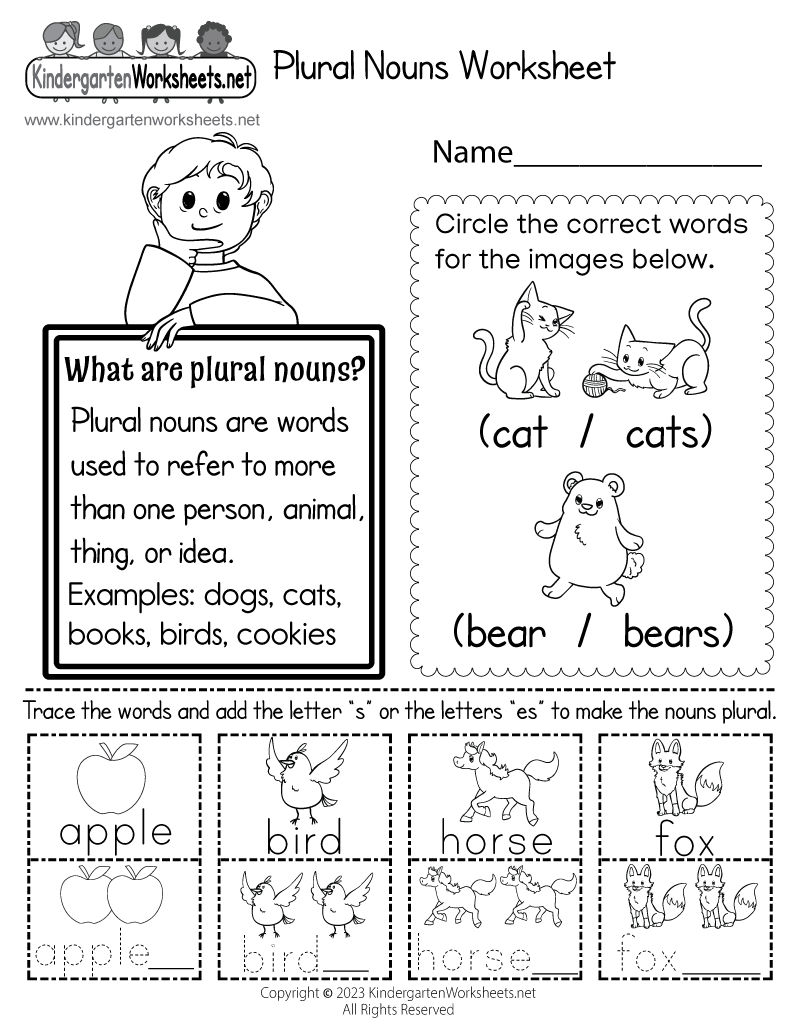 Free Printable Plural Nouns Worksheet regarding Free Printable Noun Worksheets
