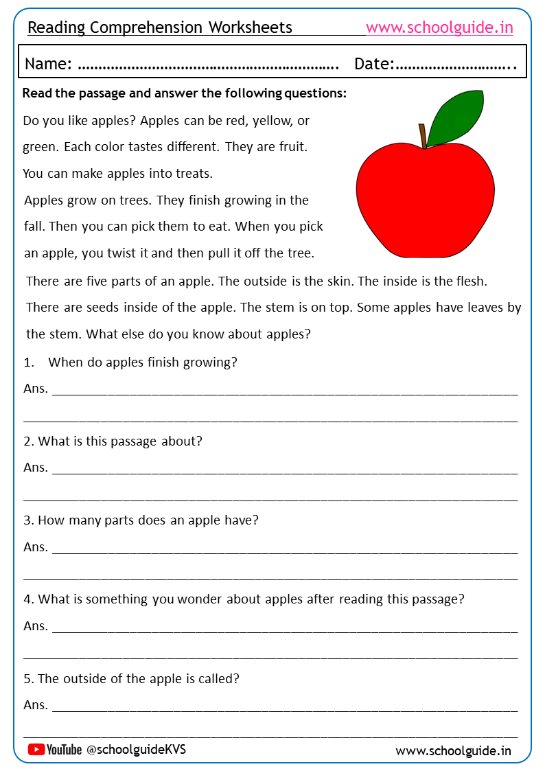 Free Printable Reading Comprehension Worksheets intended for Free Printable Reading Comprehension Worksheets For 5th Grade
