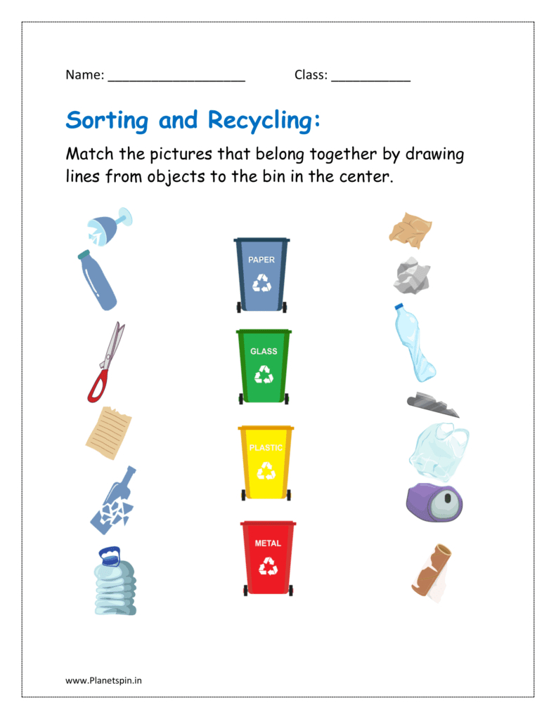 Free Printable Recycling Worksheets For Kindergarten pertaining to Free Printable Recycling Worksheets